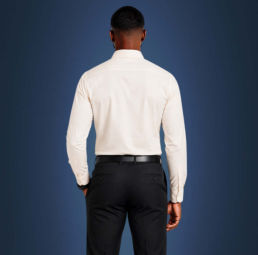 Semi-Spread Collar Desert Sand Dress Shirt