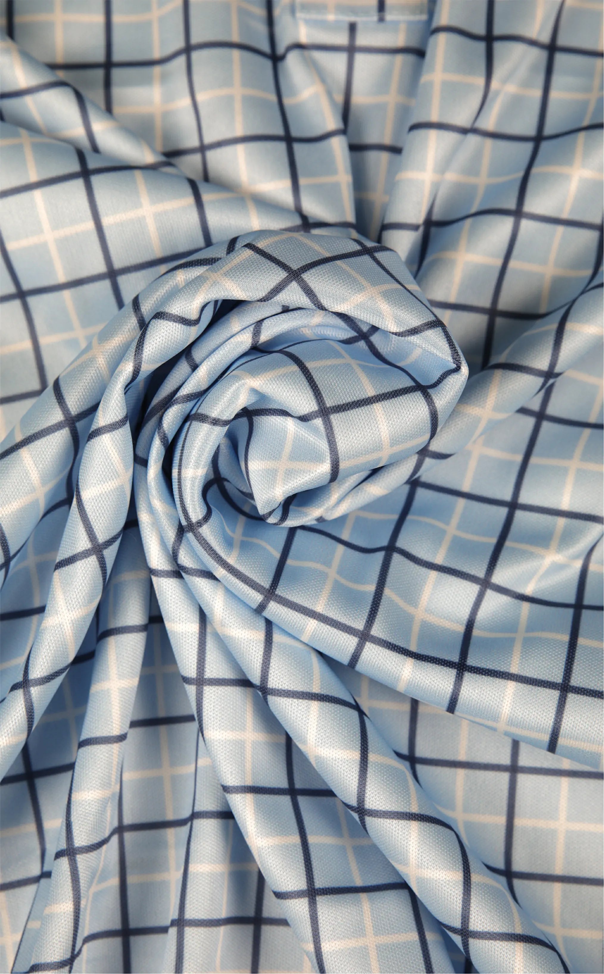 Semi-Spread Collar Windmill Blue Windowpane
