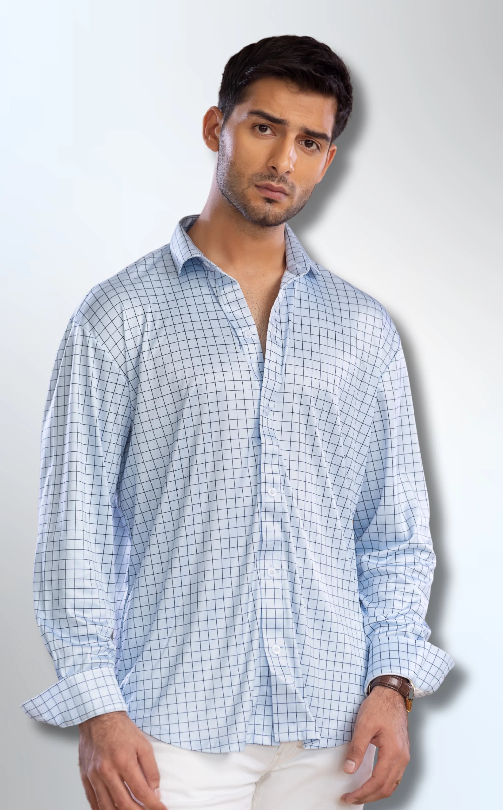 Premium Semi-Spread Collar Dress Shirt Blue | Firmenity Premium Semi-Spread Collar Dress Shirt Blue | Firmenity