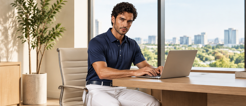 Man wearing polo