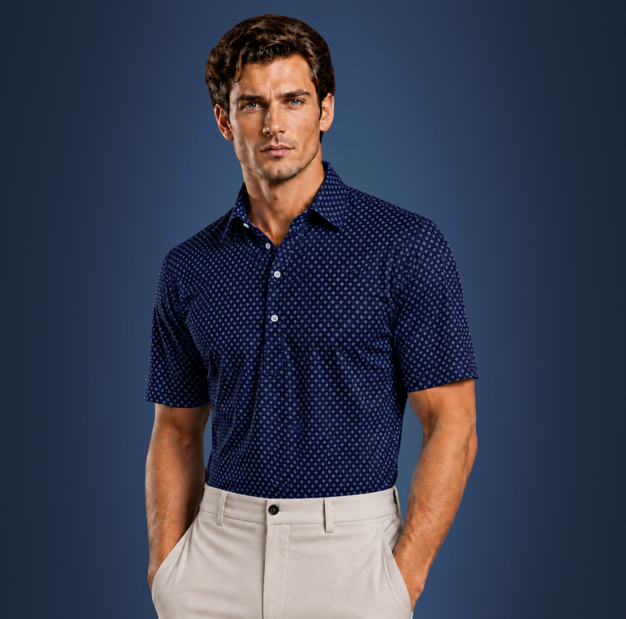Semi-Spread Collar Navy Diamond