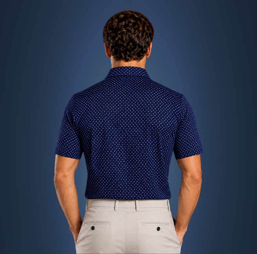 Semi-Spread Collar Navy Diamond