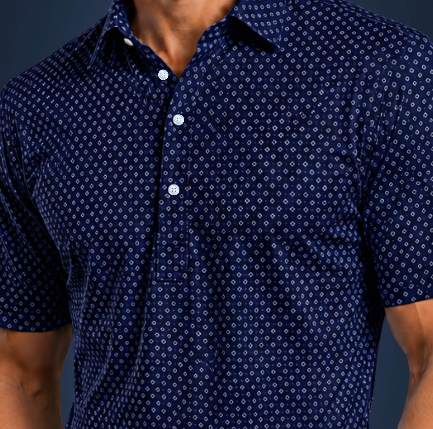 Semi-Spread Collar Navy Diamond