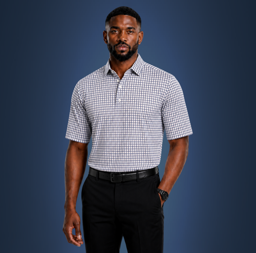Semi-Spread Collar Blue Tattersall