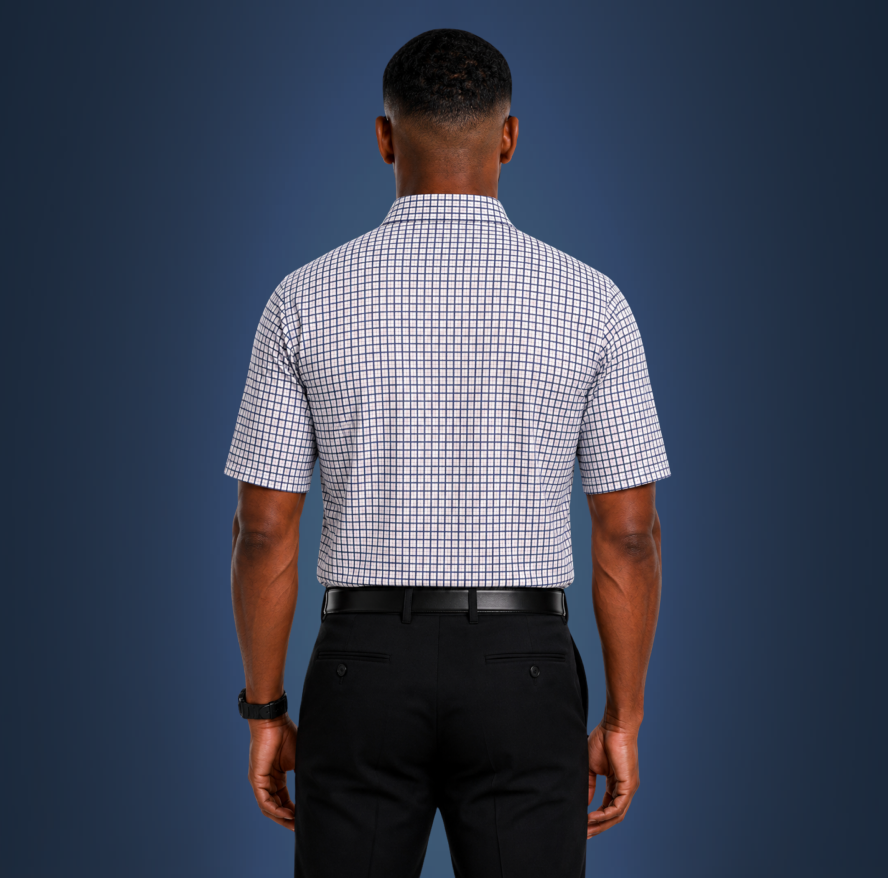 Semi-Spread Collar Blue Tattersall