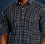 Semi-Spread Collar Black Tinted Grid