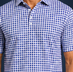 Semi-Spread Collar Navy and White Gingham
