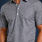 Semi-Spread Collar Black Gingham