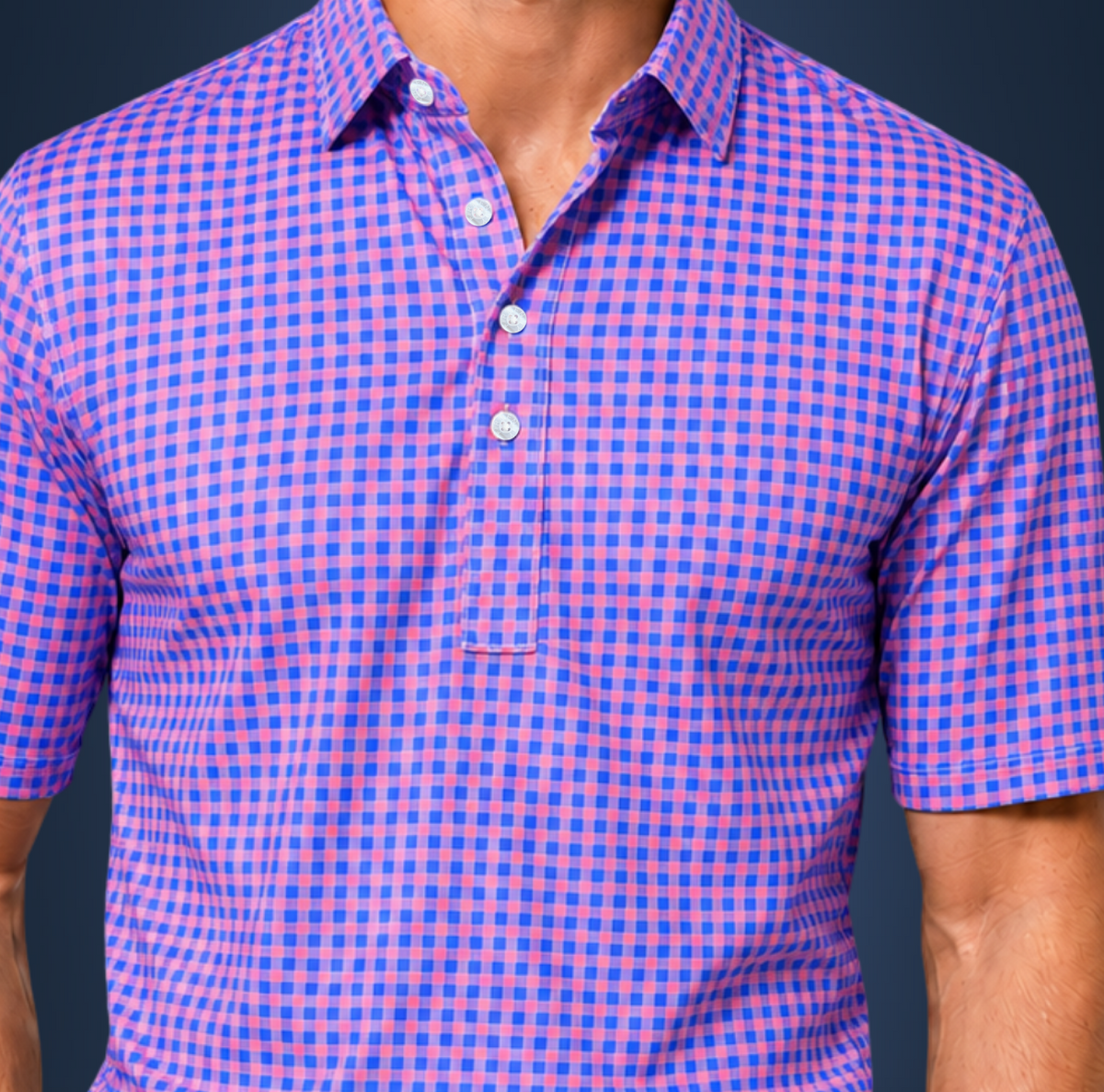 Semi-Spread Collar Country Red and Blue Gingham
