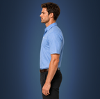 Semi-Spread Collar Ocean Blue with White Stripe