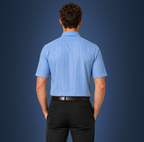 Semi-Spread Collar Ocean Blue with White Stripe