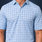 Firmenity Semi-Spread Collar Windmill Blue Windowpane shirt Close-up 