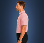 Semi-Spread Collar Orange with Blue and White Two Stripe Grid