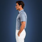 Semi-Spread Collar Blue with White Grid Check