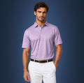 Semi-Spread Collar Lavender and Blue Three Stripe Grid