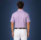 Semi-Spread Collar Lavender and Blue Three Stripe Grid