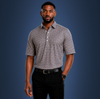 Semi-Spread Collar Black and Brown Gingham