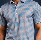 Semi-Spread Collar Blue with White Grid Check