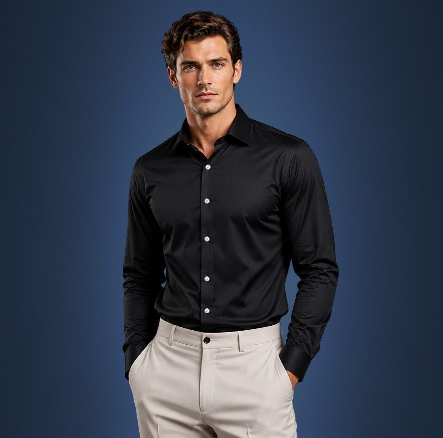 Semi-Spread Collar Black