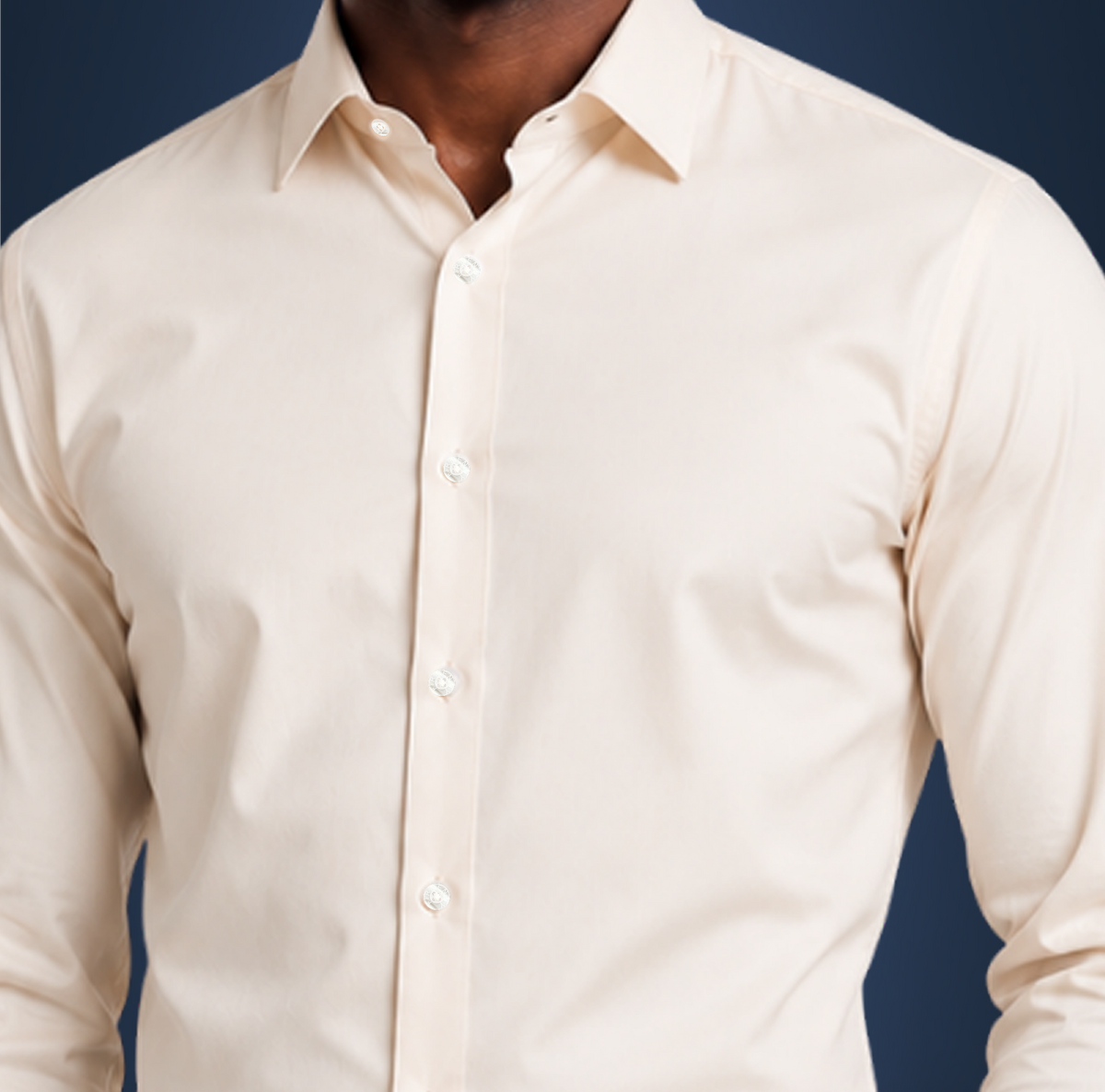 Semi-Spread Collar Desert Sand Dress Shirt