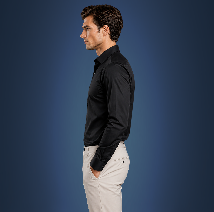 Semi-Spread Collar Black