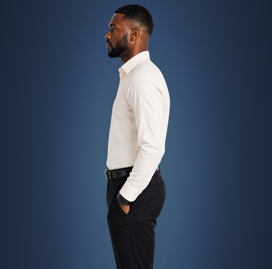 Semi-Spread Collar Desert Sand Dress Shirt