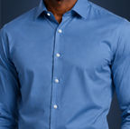Semi-Spread Collar French Blue Dress Shirt