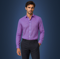 Semi-Spread Collar Country Red and Blue Gingham Dress Shirt