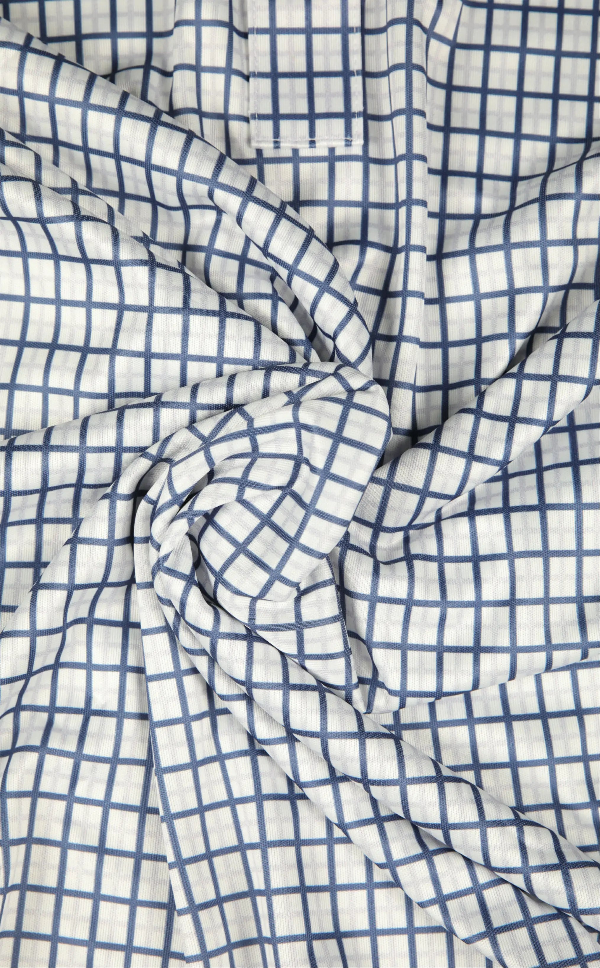 Dressy Polo Semi-Spread Collar Blue Tattersall