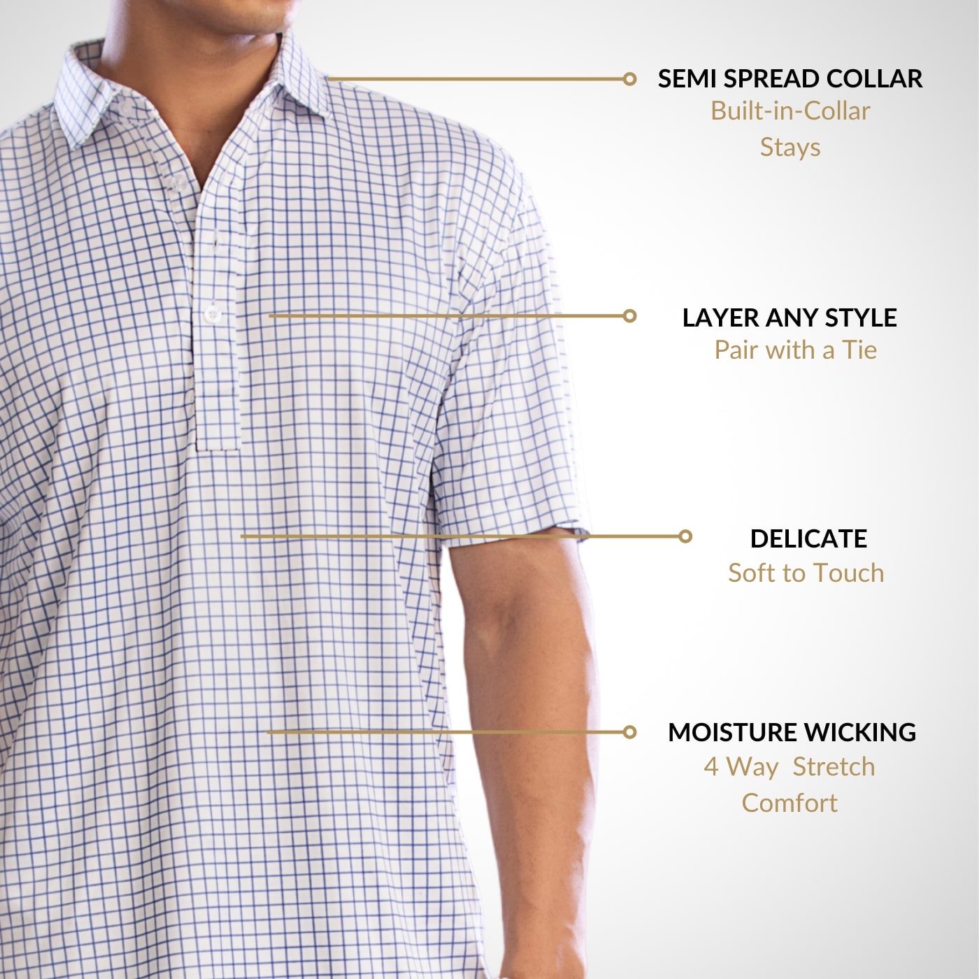 dressy polo shirt with wearing instructions