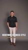 dressy polo semi spread collar black