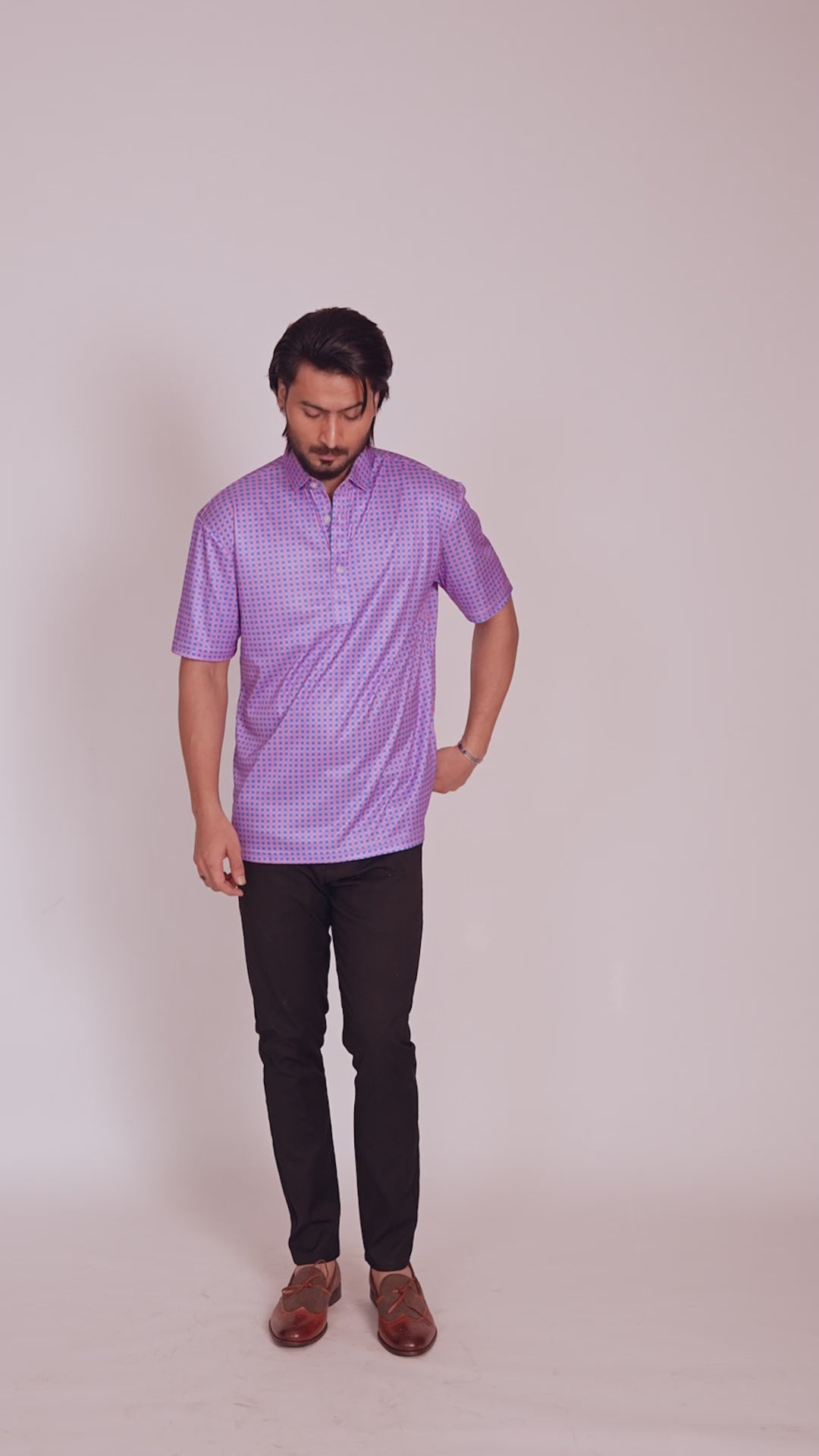 Dressy Polo Red and Blue Gingham