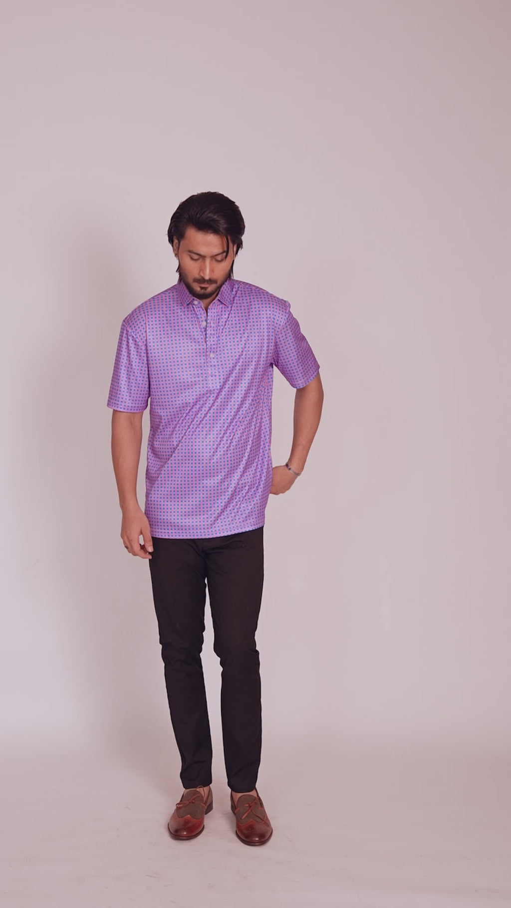 Dressy Polo Red and Blue Gingham