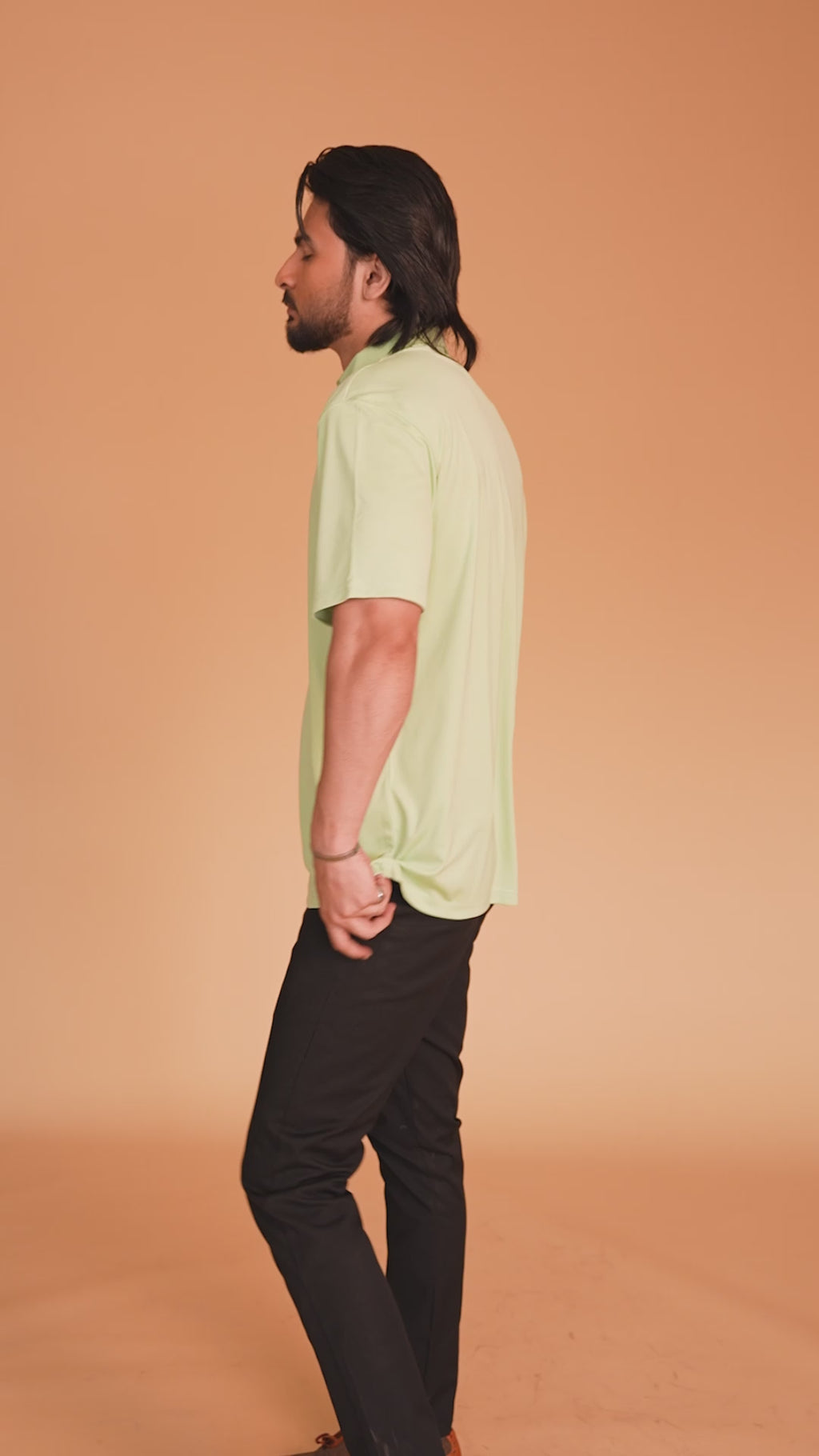 dressy polo oxford spread collar light green