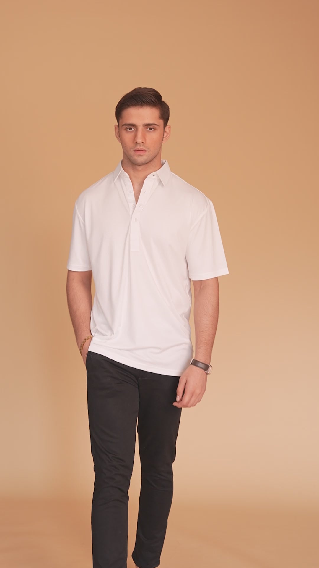 Dressy Polo Oxford Spread Collar White